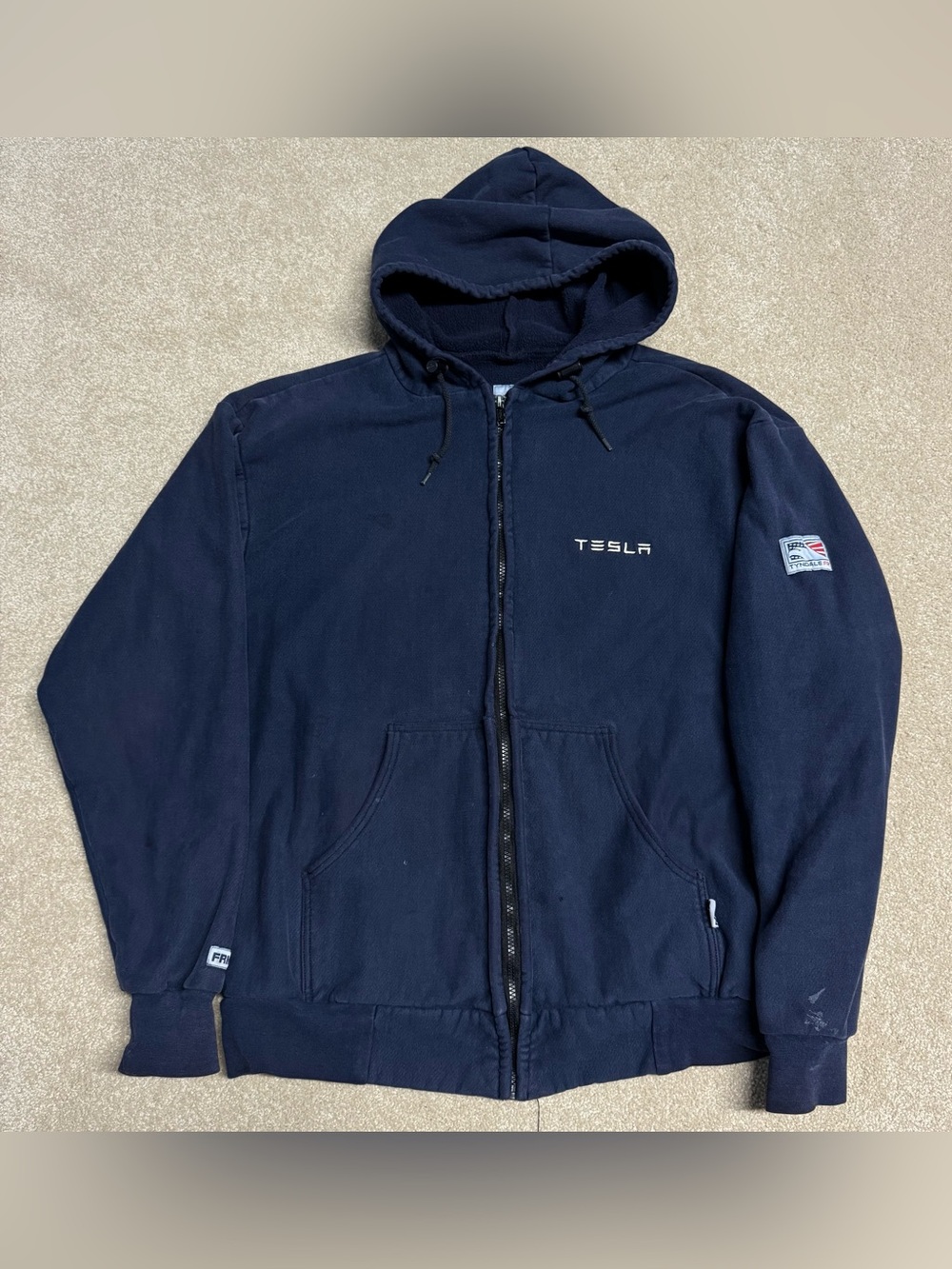 TYNDALE FR Hoodie Sweatshirt Mens XL Blue Flame Resistant Heavy Mountaineer Work